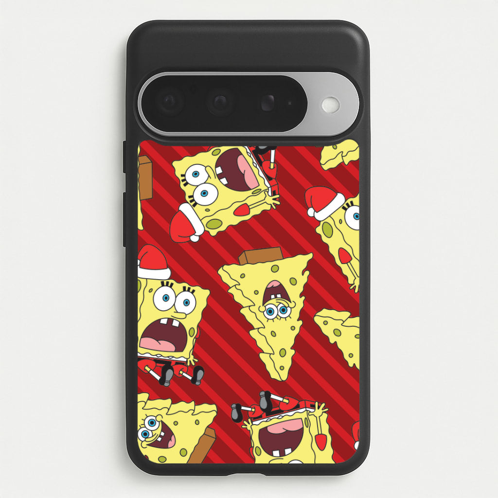 Christmas Cartoon Sponge Stripes Pattern Google Pixel 10 Pro XL Case