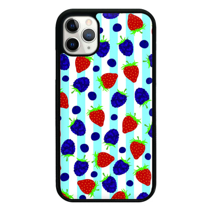 Stripes And Berries Phone Case