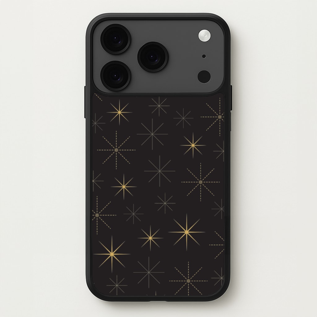 Christmas Gold Stars Pattern iPhone 17 Pro Max Case
