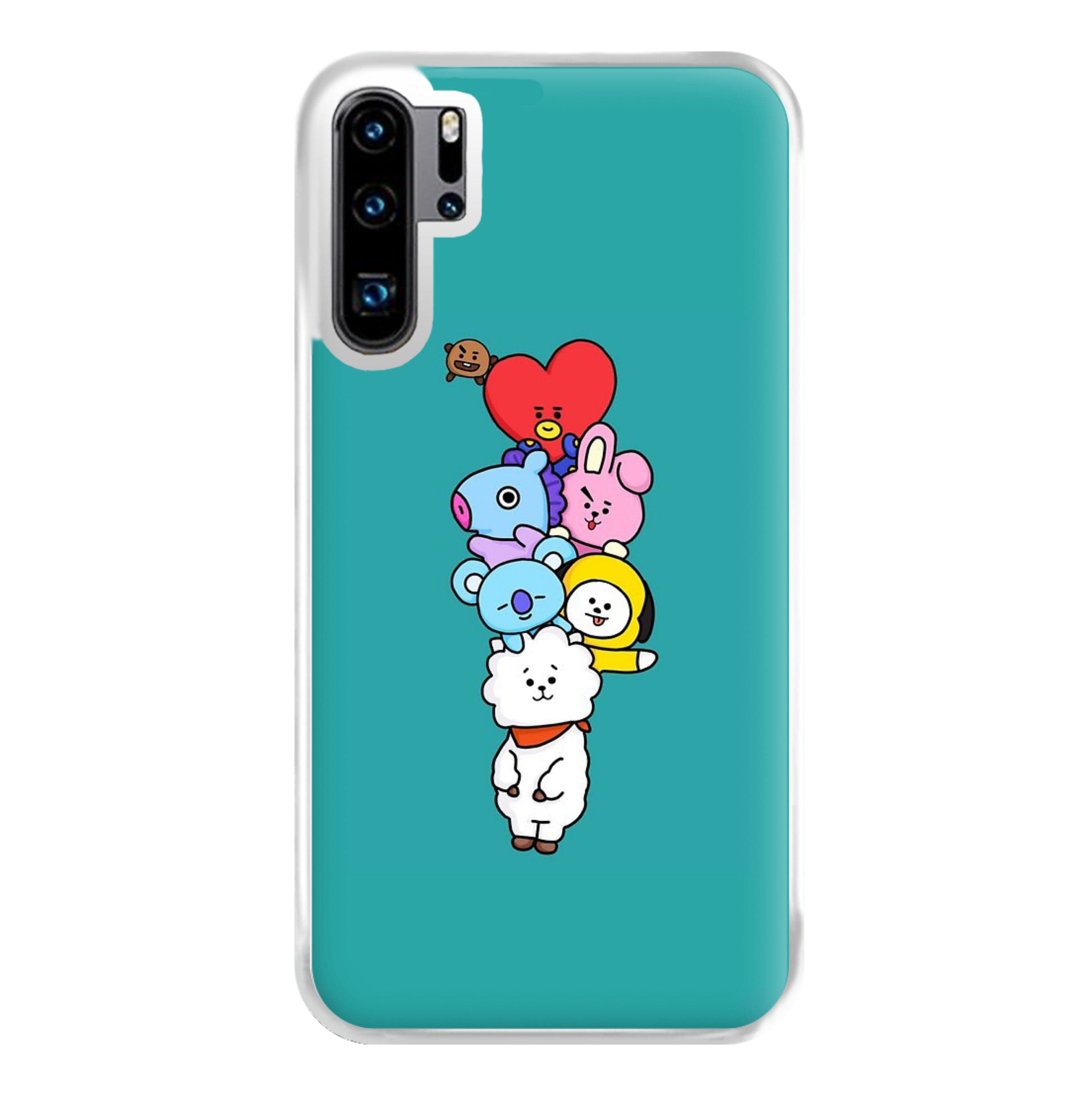 Green BT21 - RJ, Mang, Koya, Chimmy, Cooky, Shooky, Tata - K Pop Phone Case