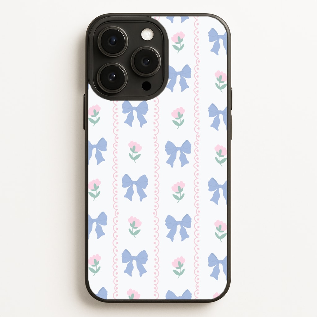 Pink Bows Pattern - Clean Girl Aesthetic Phone Case for iPhone, Samsung Galaxy and Google Pixel