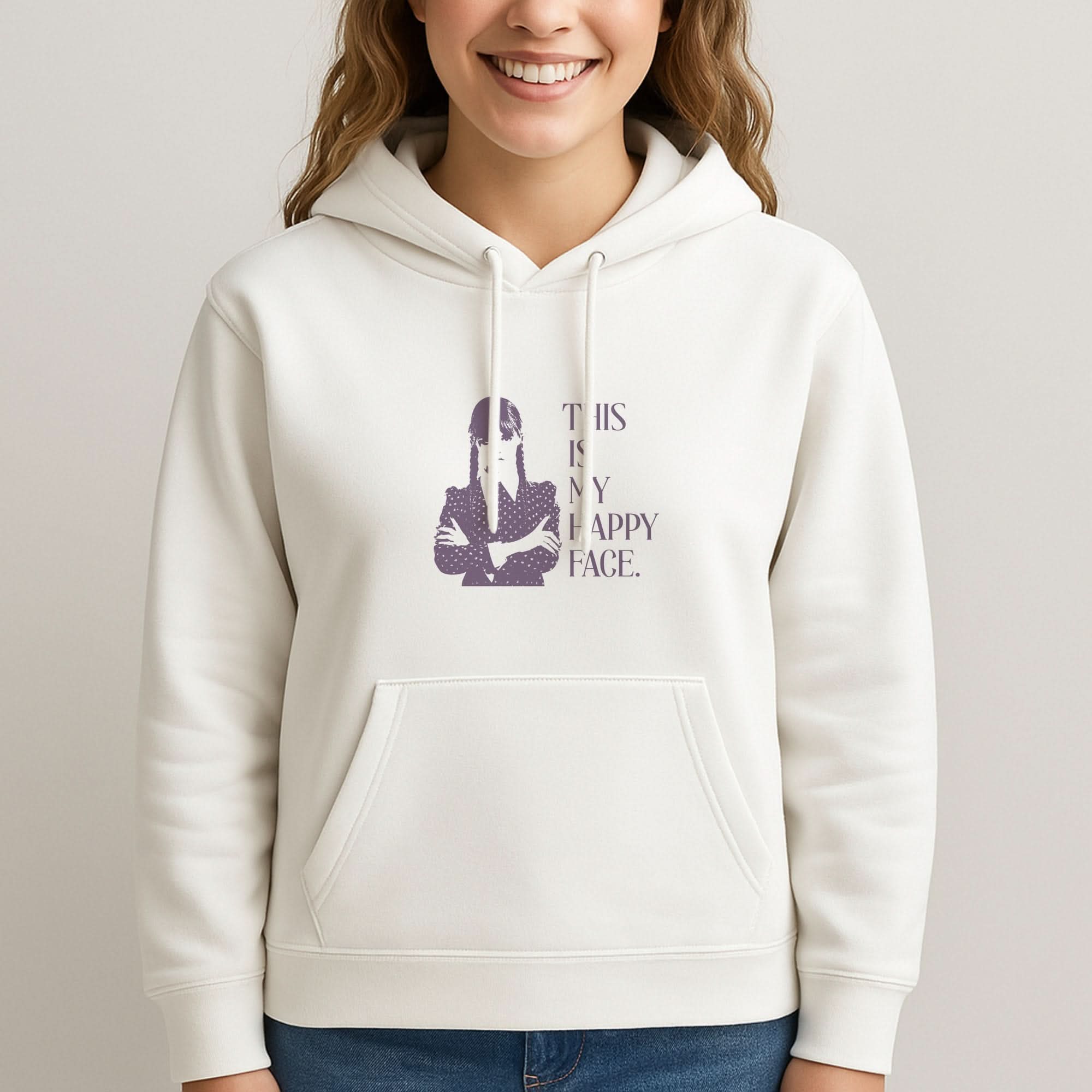 This Is My Happy Face Womans Hooded Sweatshirt