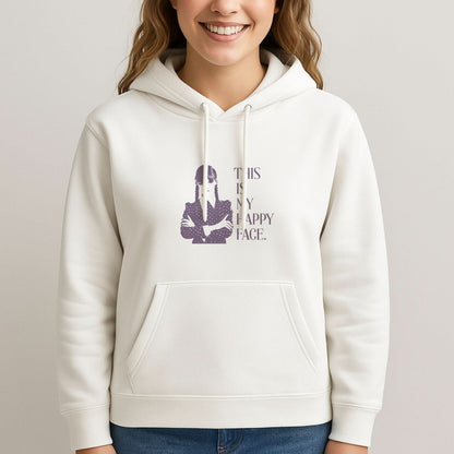 This Is My Happy Face Womans Hooded Sweatshirt