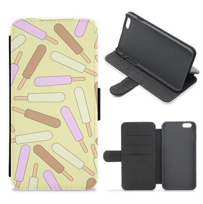 Milk Pops - Ice Cream Patterns Flip / Wallet Phone Case