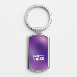 Sagittarius Vibes Gradient Zodiac Silver Metal Keyring