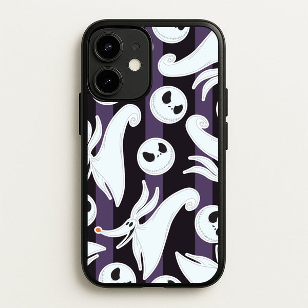 Skeleton Dog And Face Pattern iPhone 12 Mini Case