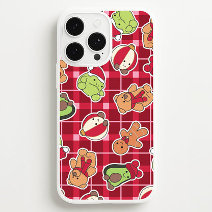 Christmas Plushies Tartan Pattern iPhone 13 Pro Max Case