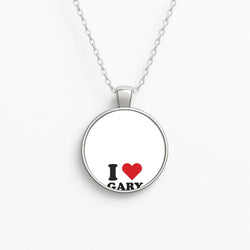 I Love Gary Circle Necklace