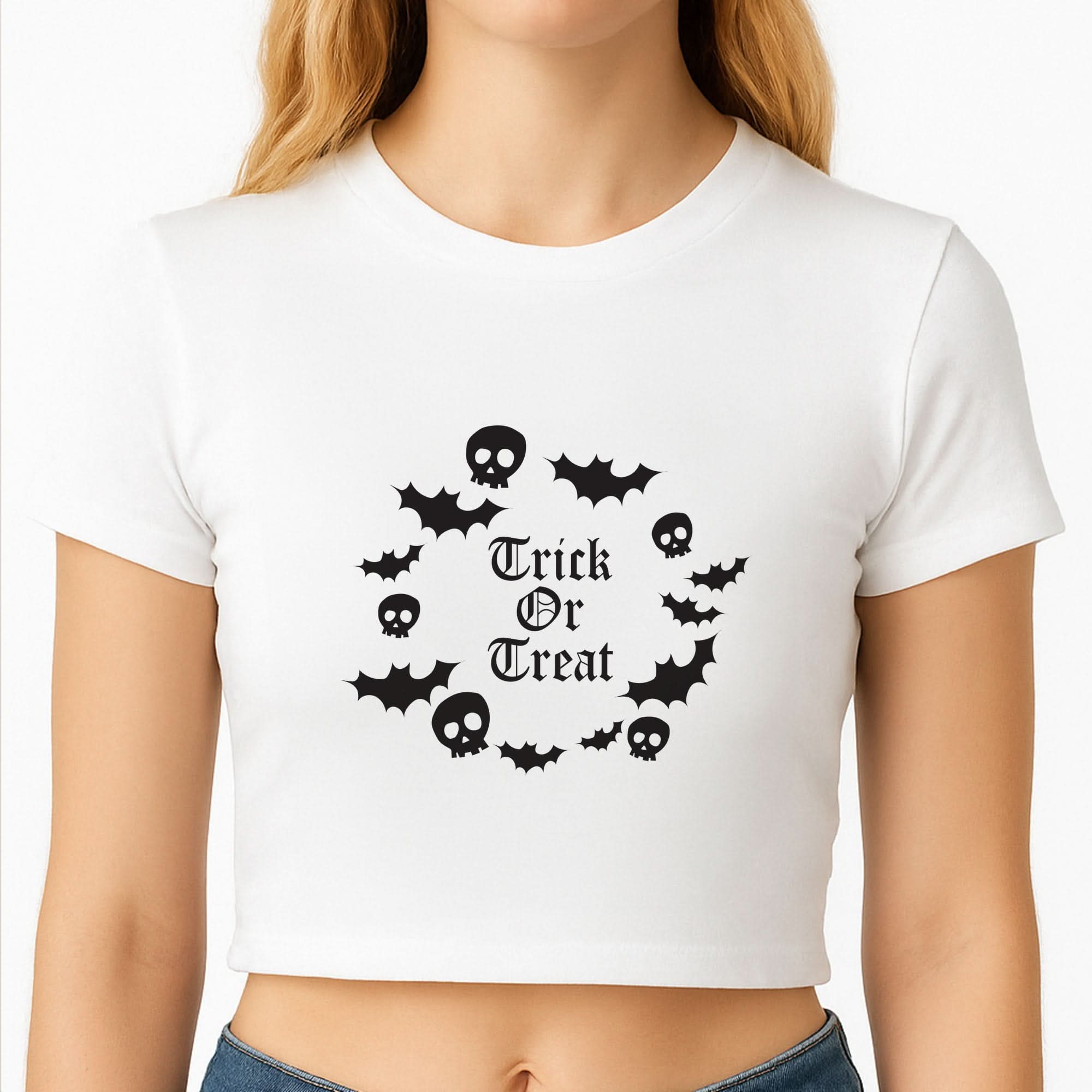 Trick Or Treat Wreath Crop Top