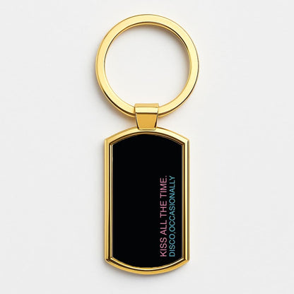 Disco Occasionally Text Gold Keyring