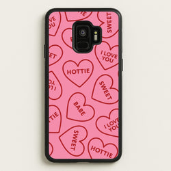 Quote Love Hearts Pattern Galaxy S9 Case
