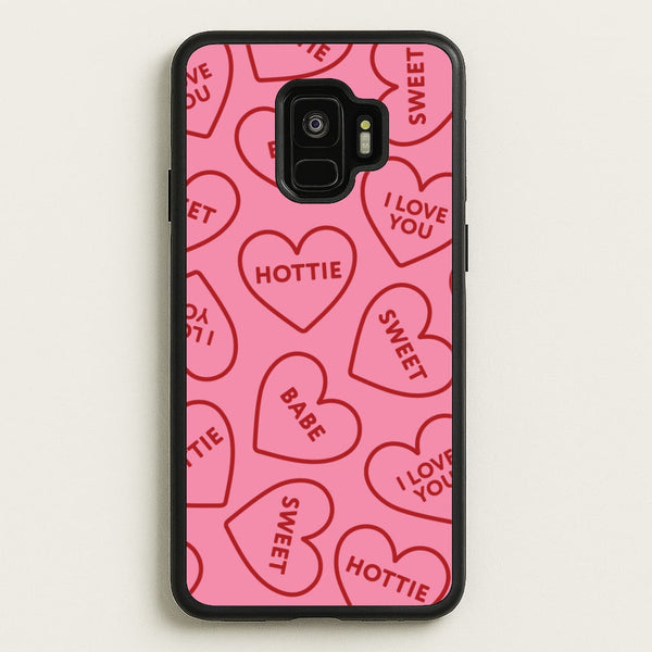 Quote Love Hearts Pattern Galaxy S9 Case