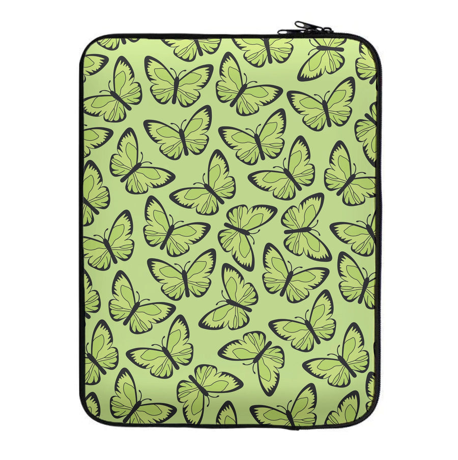 Yellow And Black Butterfly - Butterfly Patterns Laptop Sleeve
