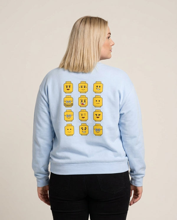 Characters - Bricks Sweatshirt — Blue Back, worn