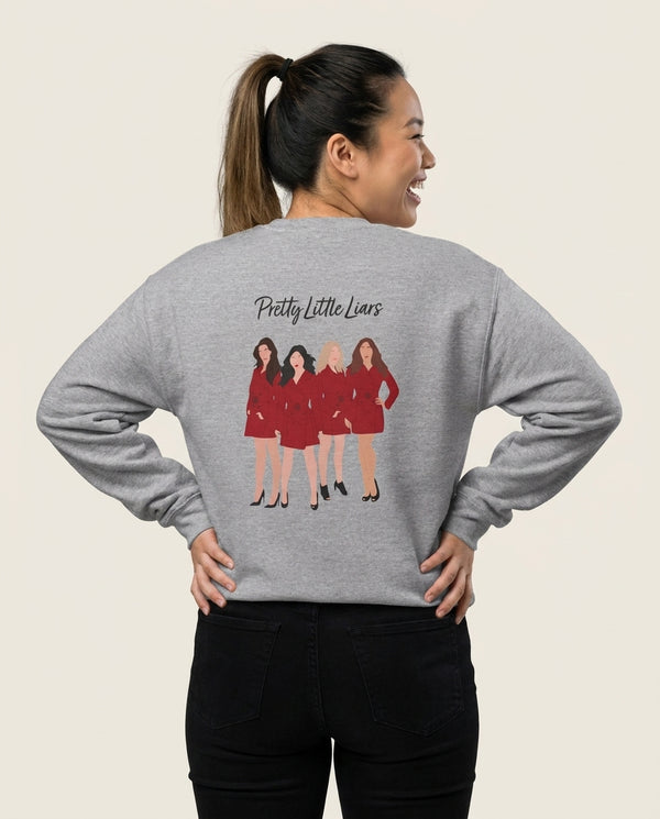 Girls - PLL Sweatshirt — Grey Back, worn