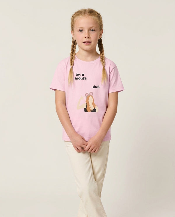 I'm a mouse Halloween - Mean Girls Kids T-Shirt — Pink Front, worn