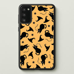 Black Cat And Hats Pattern Galaxy S20 Case