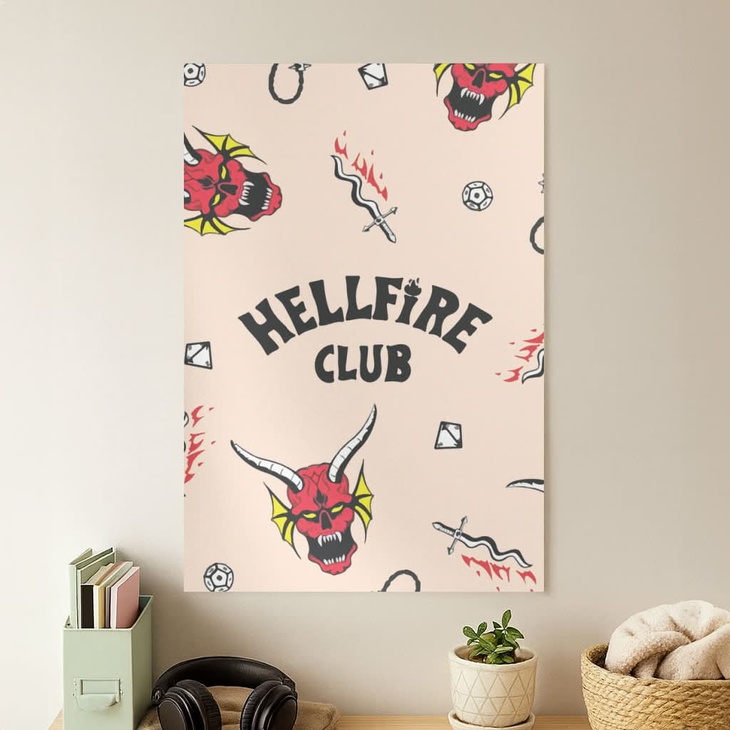 Hellfire Club Icons Collage Peach Poster