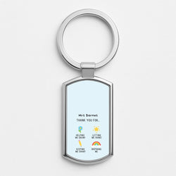 Thank You For Helping Me Silver Metal Keyring