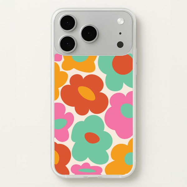 Abstract Trippy Retro Flowers iPhone 17 Pro Case