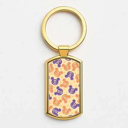 Pumkin Mouse And Stars Pattern Gold Keyring