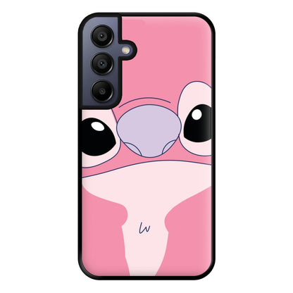 Cute Pink Alien Face Galaxy A15 Case