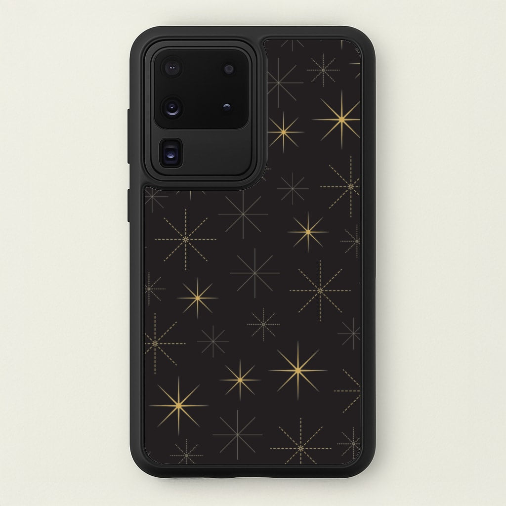 Christmas Gold Stars Pattern Galaxy S20 Ultra Case