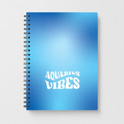 Aquarius Vibes Gradient Zodiac Notebook