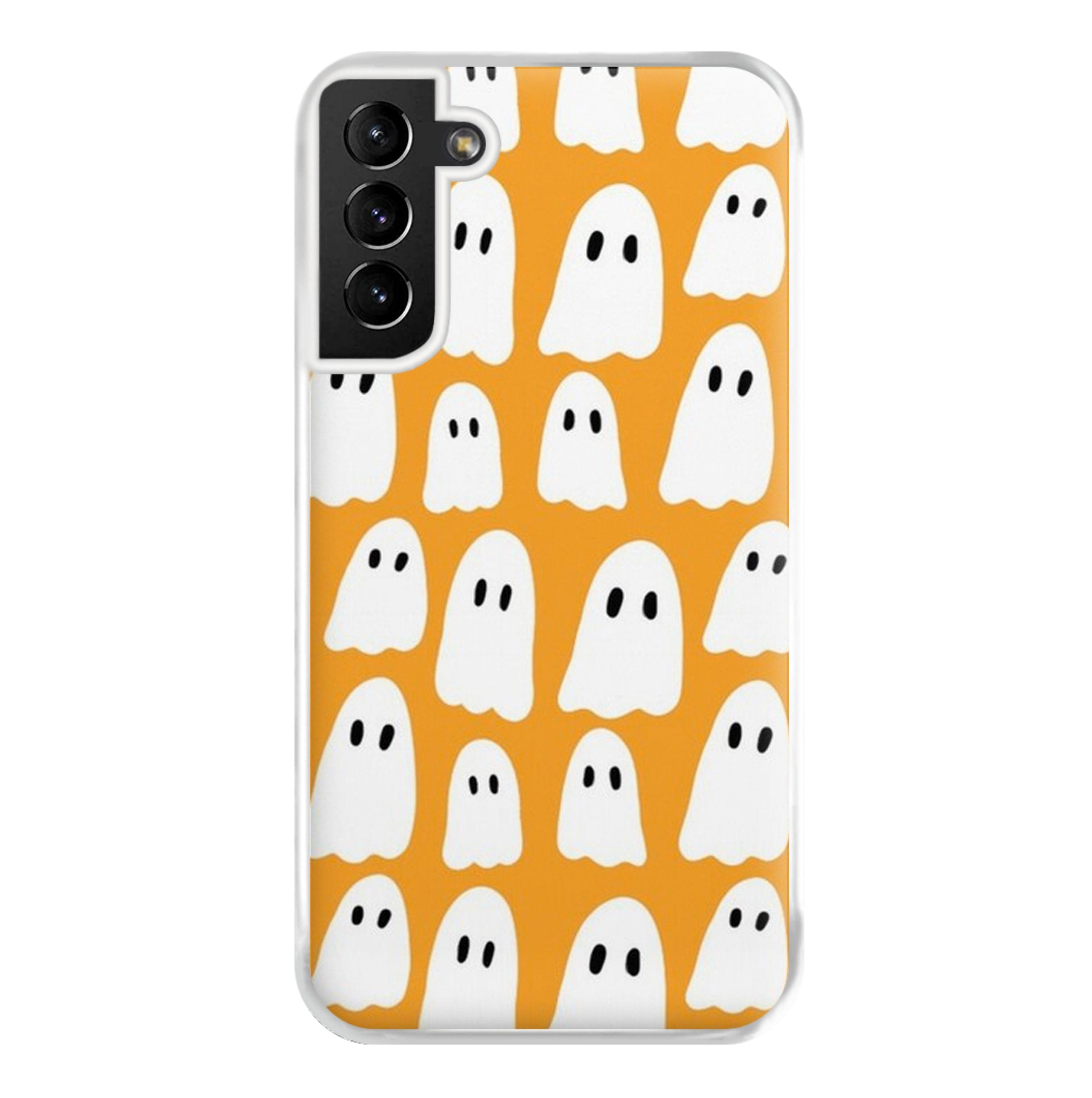 Orange Ghost Halloween Pattern Phone Case