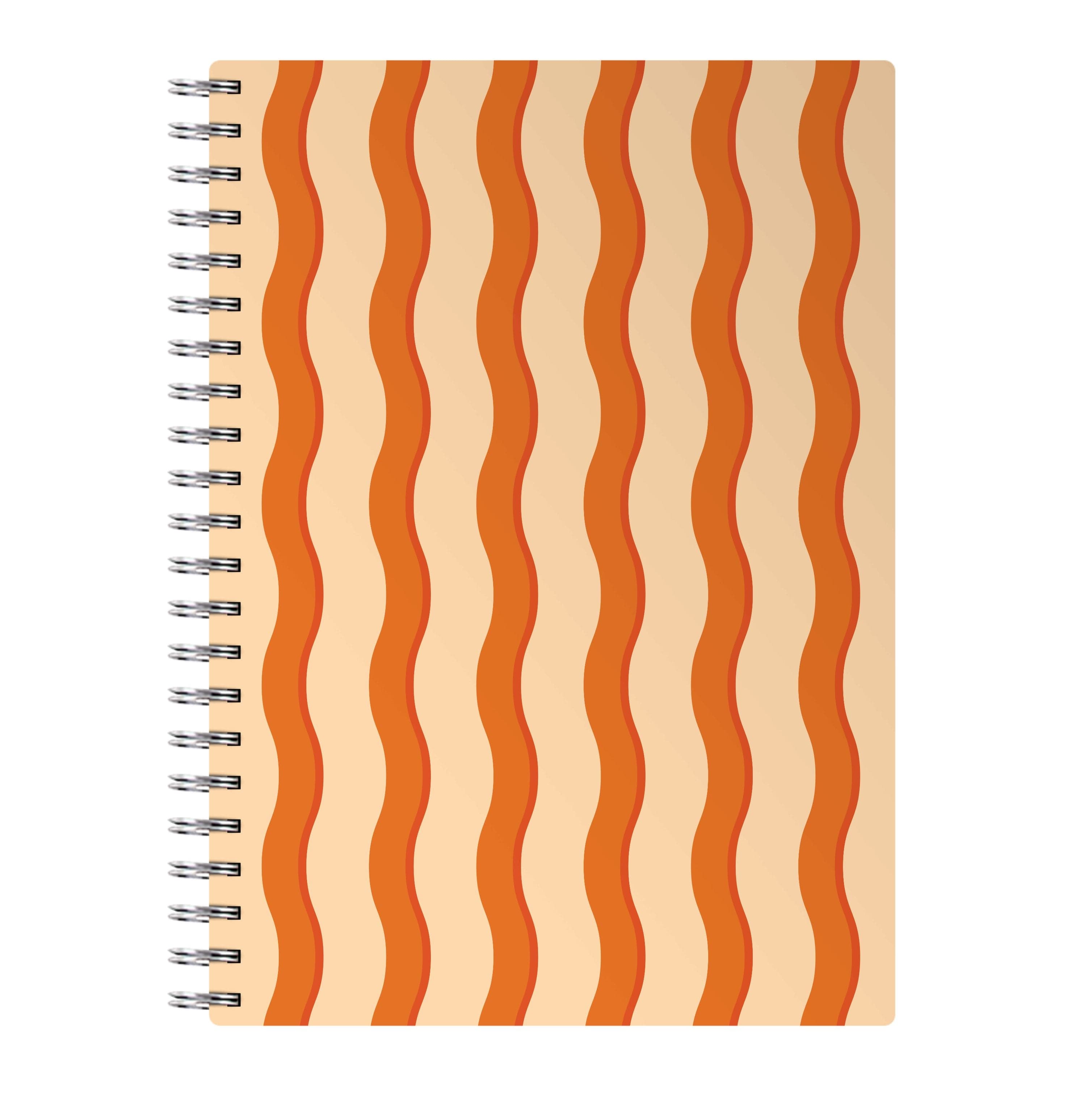 Orange Wavy Stripes Pattern Notebook
