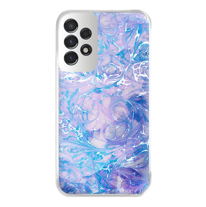 Sea Blue Swirly Marble Phone Case