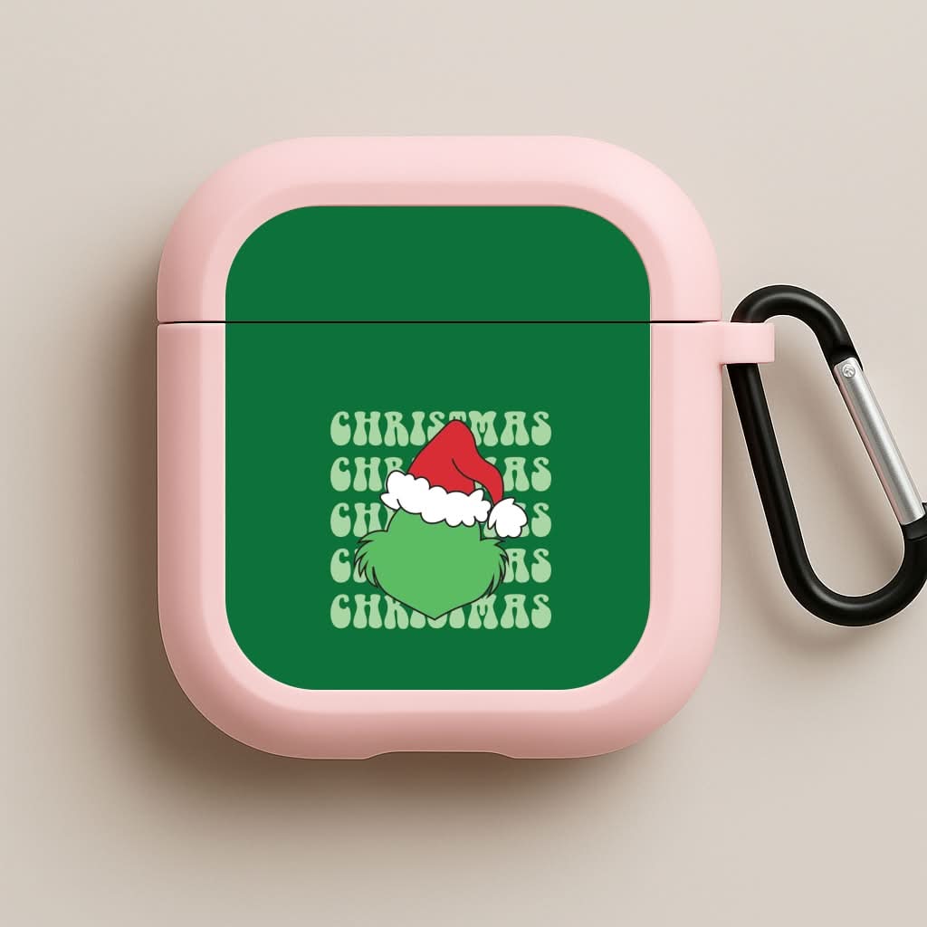 Green Creature Christmas Pink AirPods Case