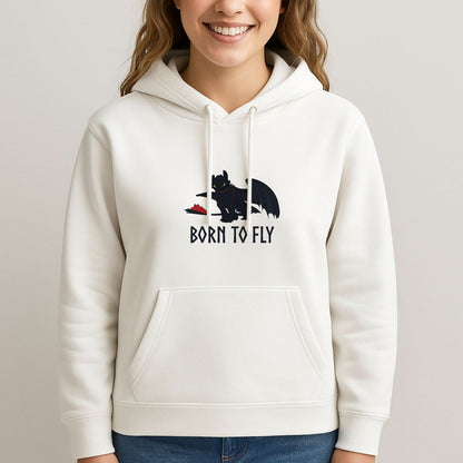 Dragon Born To Fly Womans Hooded Sweatshirt