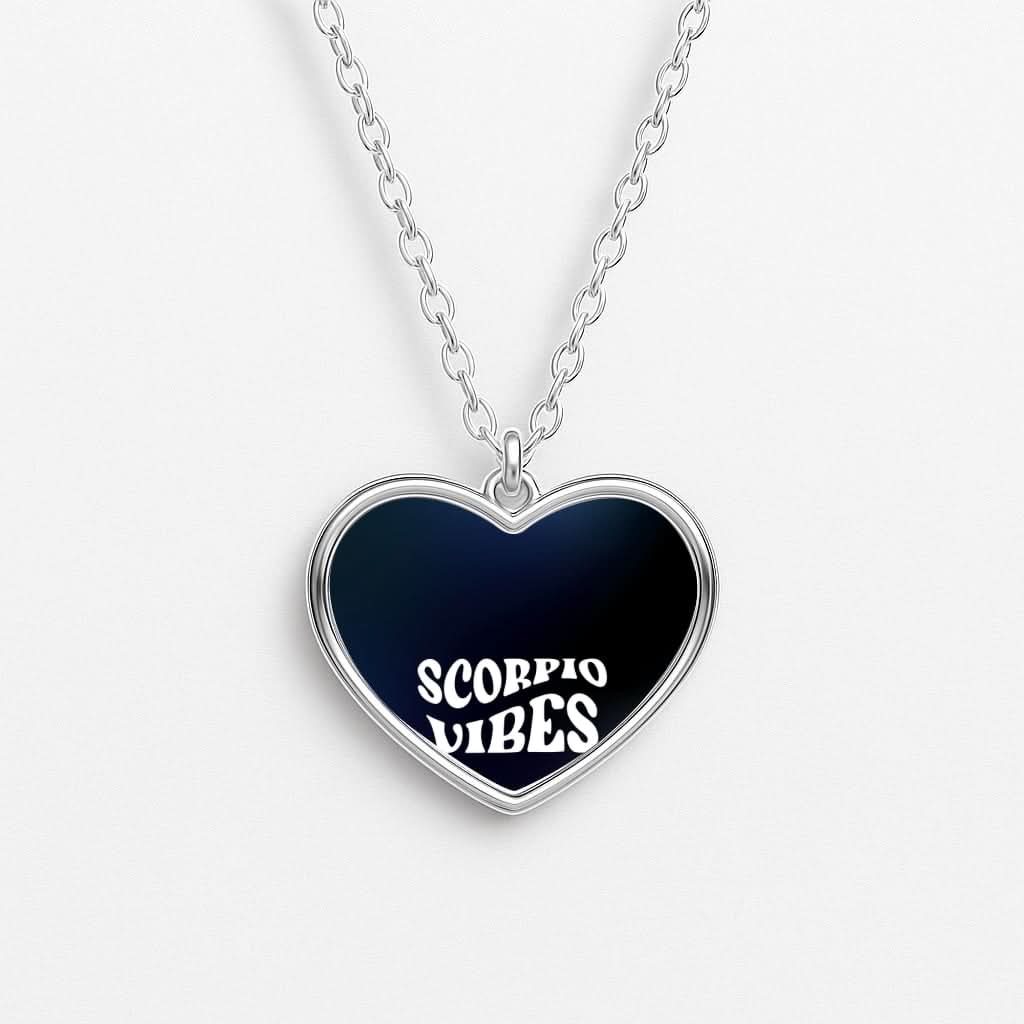Scorpio Vibes Gradient Zodiac Heart Necklace