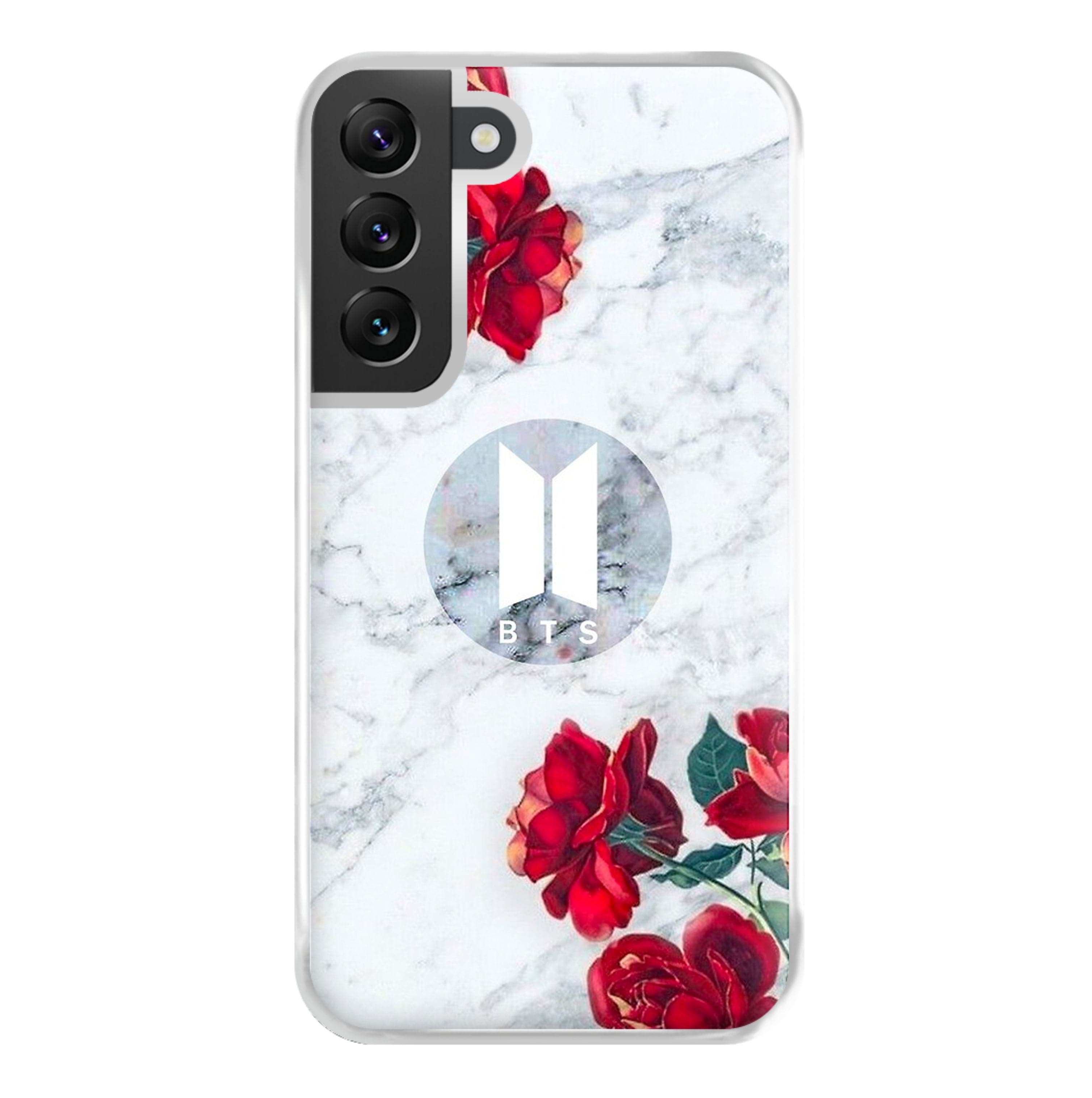 K-Pop Band Logo Marble Roses Phone Case