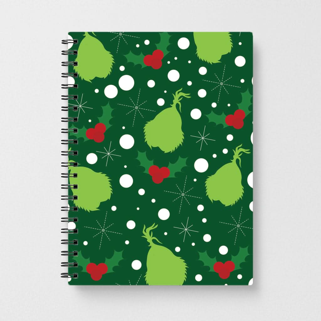 Green Creature Christmas Pattern Notebook