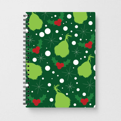 Green Creature Christmas Pattern Notebook