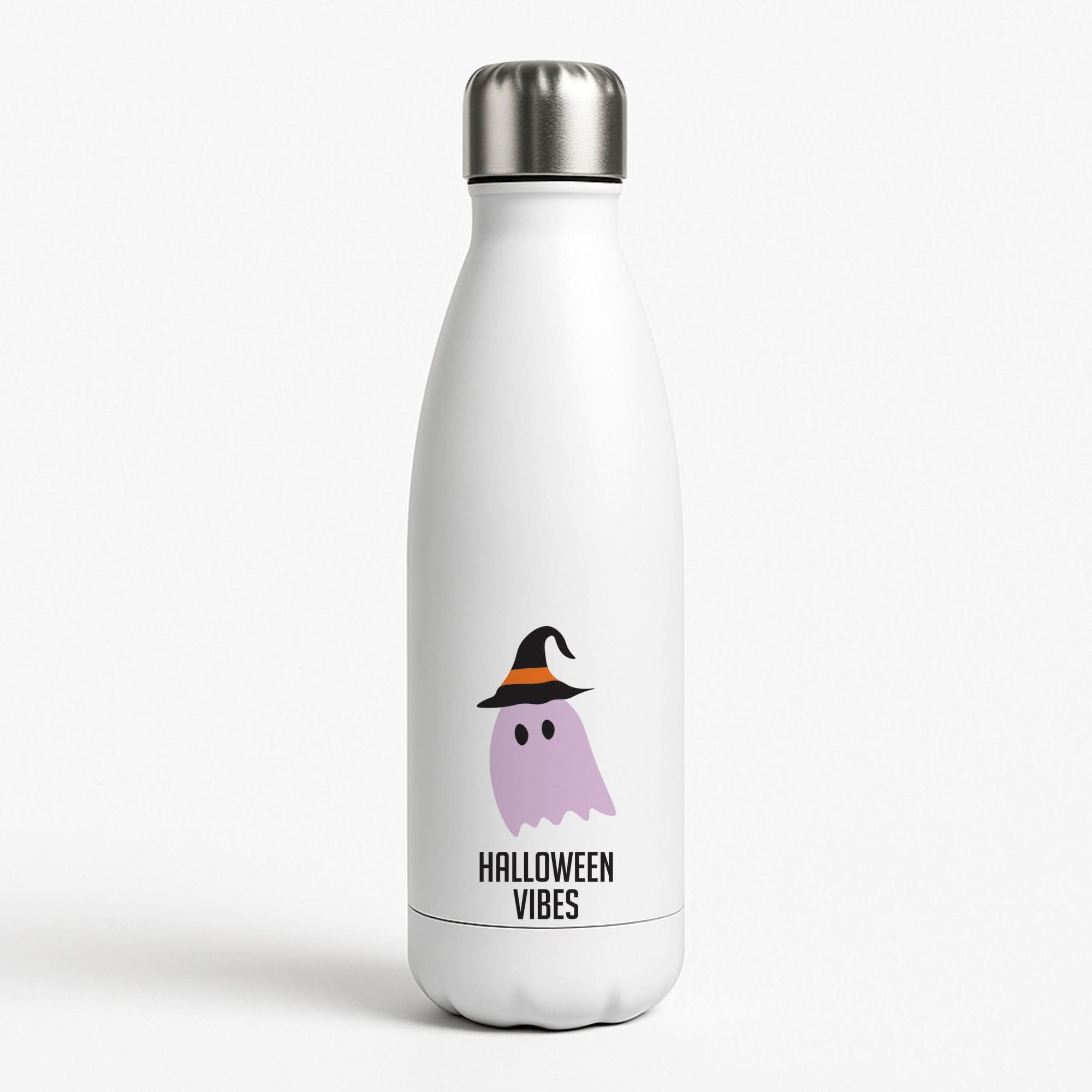 Purple Ghost Halloween Vibes Water Bottle