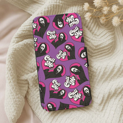Call Me Heart Pattern Leather Phone Case