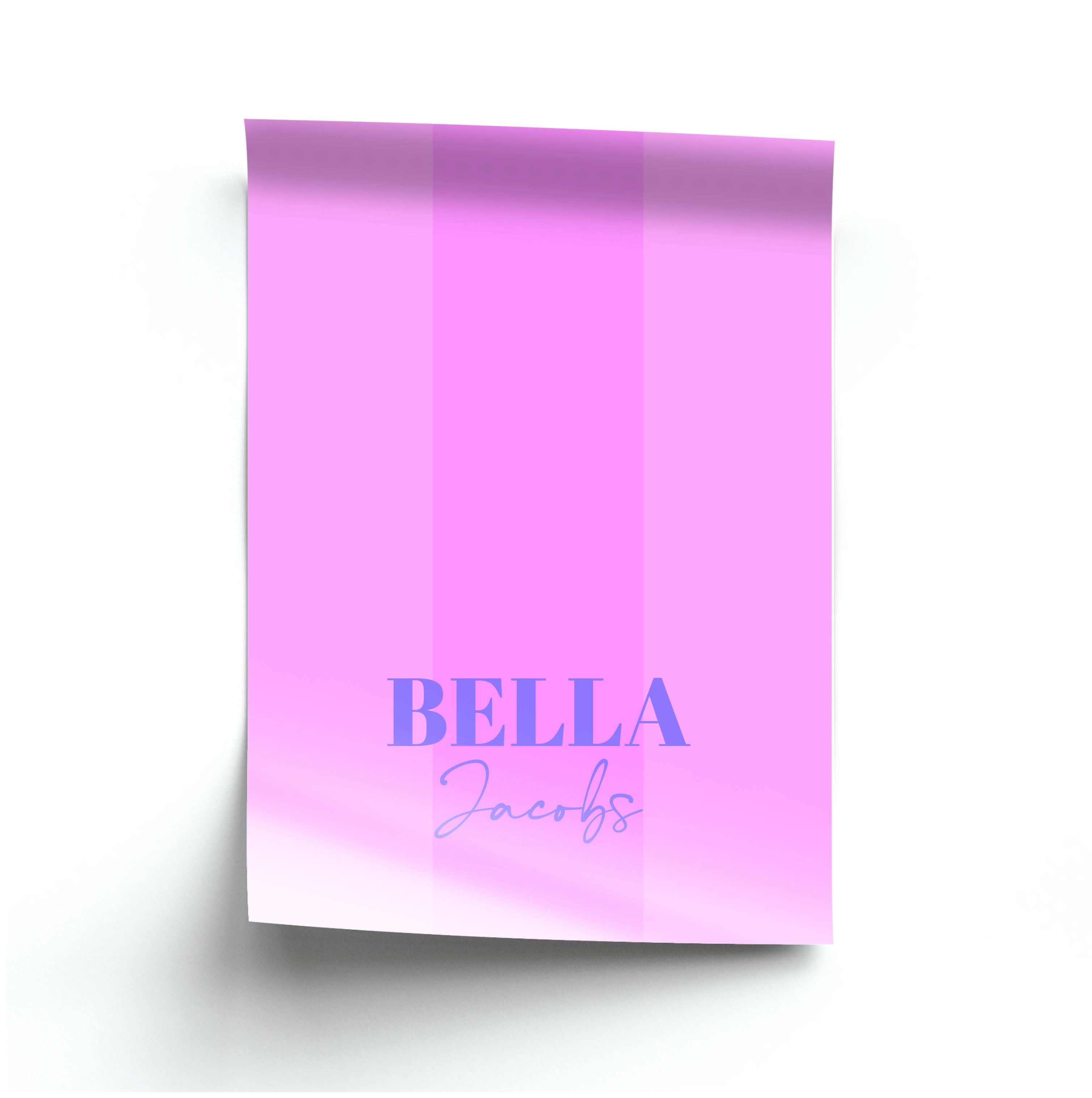 Pink Stripe Personalised Name Poster