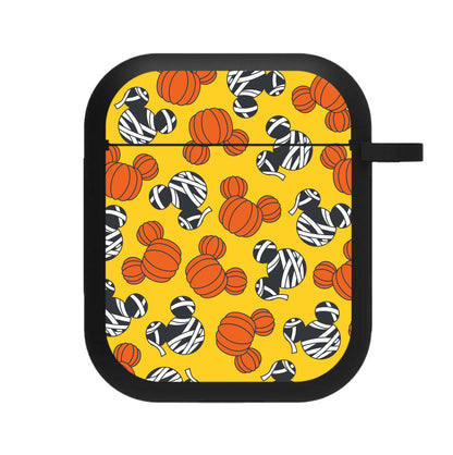 Pumpkin And Mummy Mouse Pattern AirPods Case