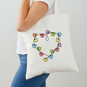 Cartoon Mouse Christmas Fairylights Heart Tote Bag 2