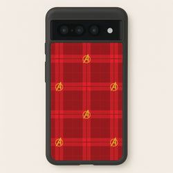 Superhero Team Red Tartan Pattern Google Pixel 7 Pro Case