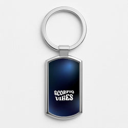 Scorpio Vibes Gradient Zodiac Silver Metal Keyring