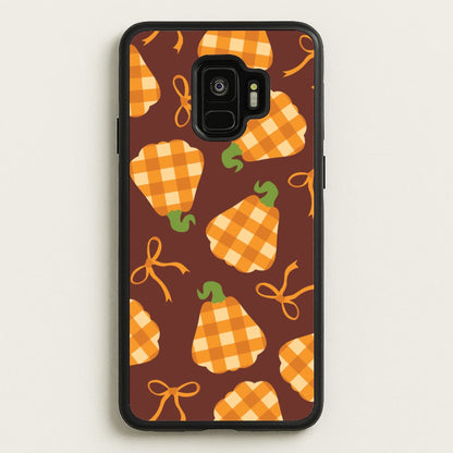 Tartan Pumpkins And Bows Pattern Galaxy S9 Case