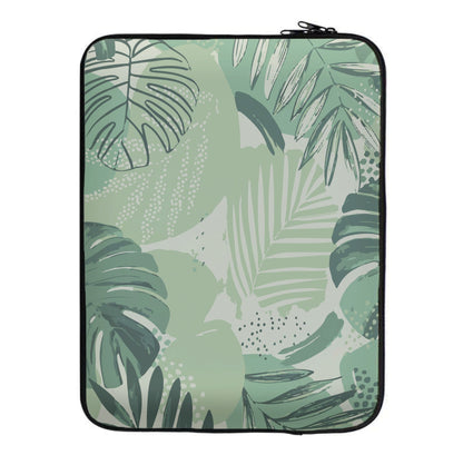 Green Leaf Pattern - Foliage Laptop Sleeve