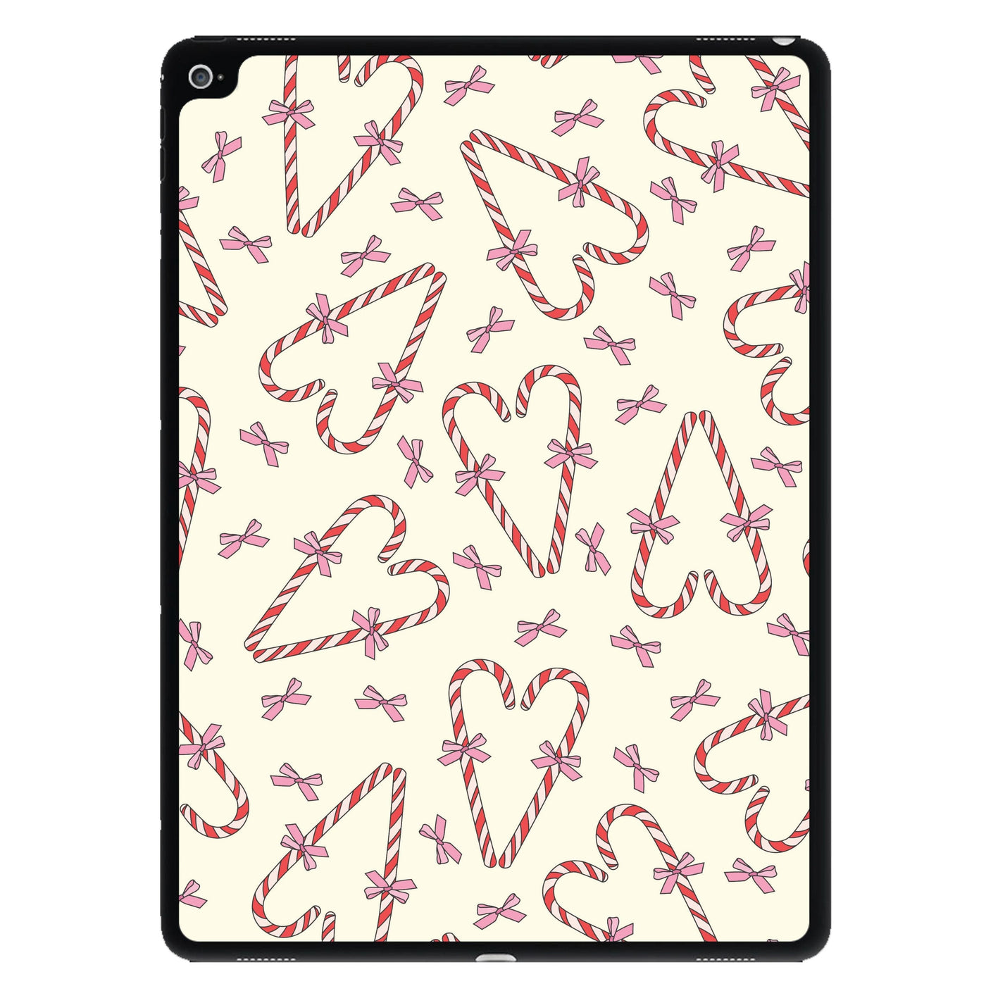 Candy Cane Love Heart Pattern iPad Case