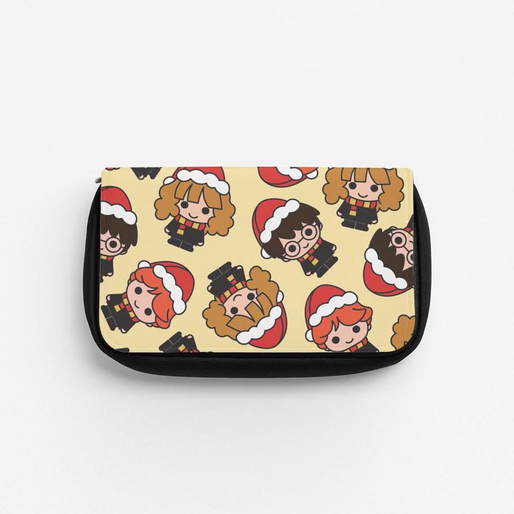 Wizards With Christmas Hats Pattern Pencil Case
