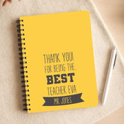 Thank You For Being The Best Teacher Notebook 3