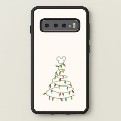 Cartoon Mouse Christmas Tree Lights Galaxy S10 Plus Case